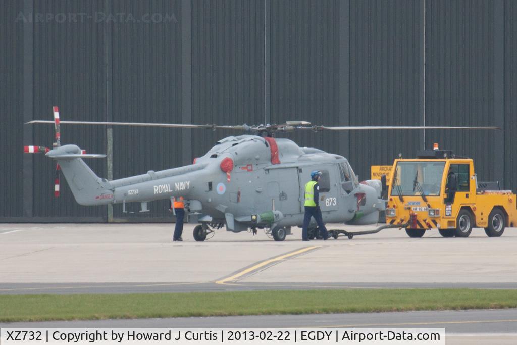 XZ732, 1981 Westland Lynx HMA.8DSP C/N 208, Now coded 673.