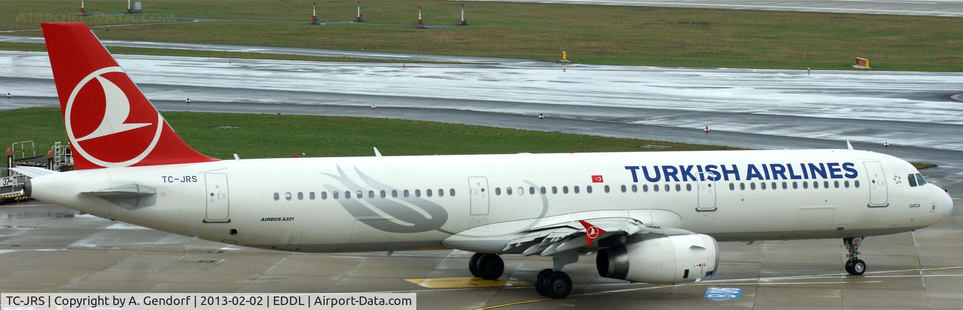 TC-JRS, 2011 Airbus A321-231 C/N 4761, Turkish Airlines, is taxiing to Runway 05R for departure at Düsseldorf Int´l (EDDL)