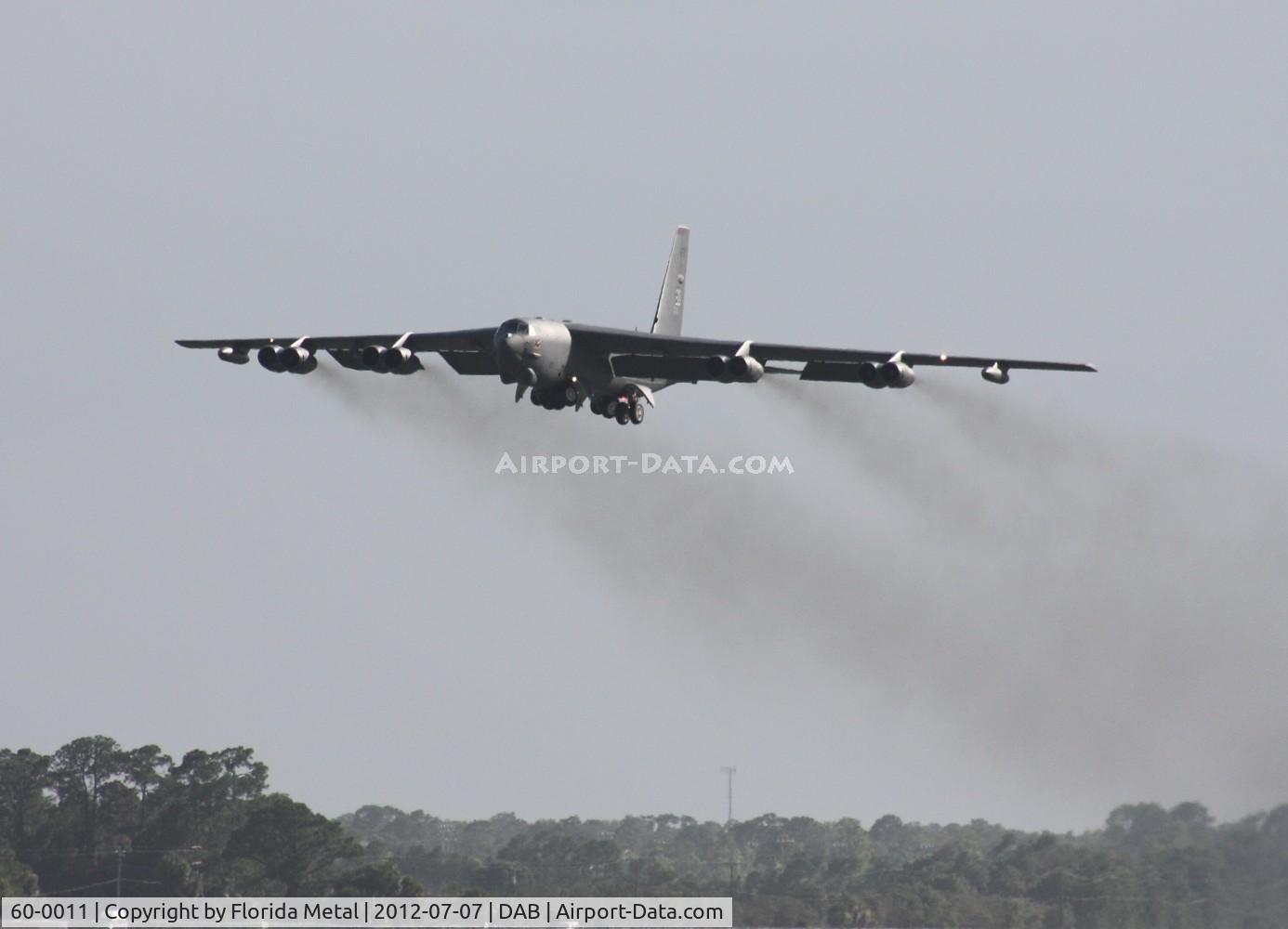 60-0011, 1960 Boeing B-52H Stratofortress C/N 464376, B-52H Stratofortress taking off for Coke Zero 400 fly by