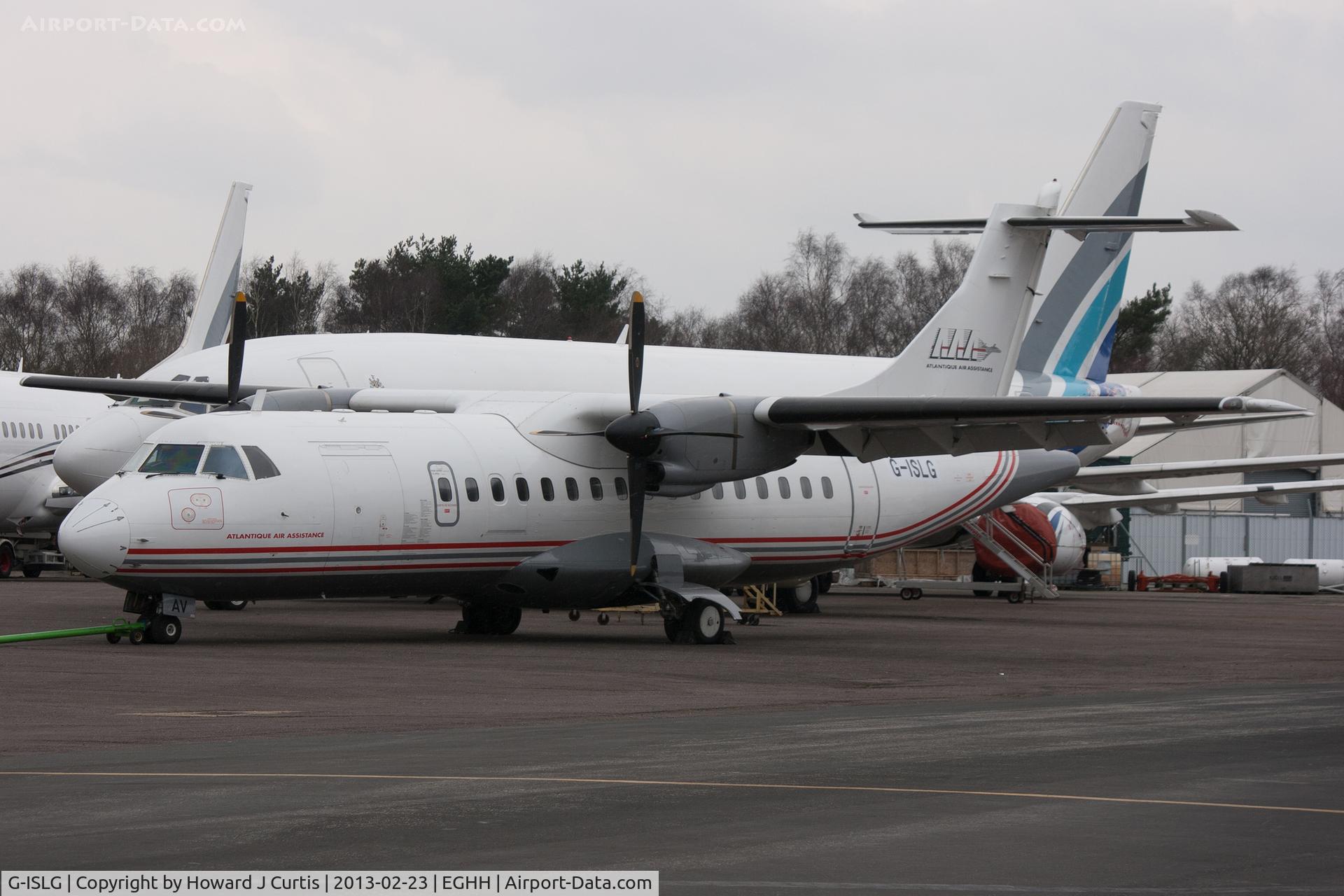 G-ISLG, 1986 ATR 42-320 C/N 019, Former Atlantique Air Assistance machine, for repainting in Blue Islands colours.