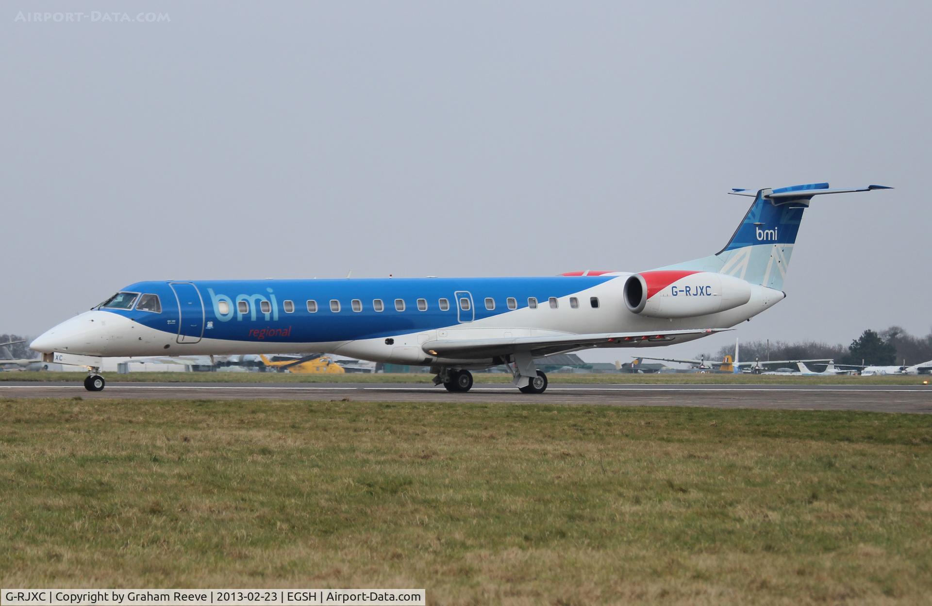 G-RJXC, 1999 Embraer EMB-145EP (ERJ-145EP) C/N 145153, About to depart.