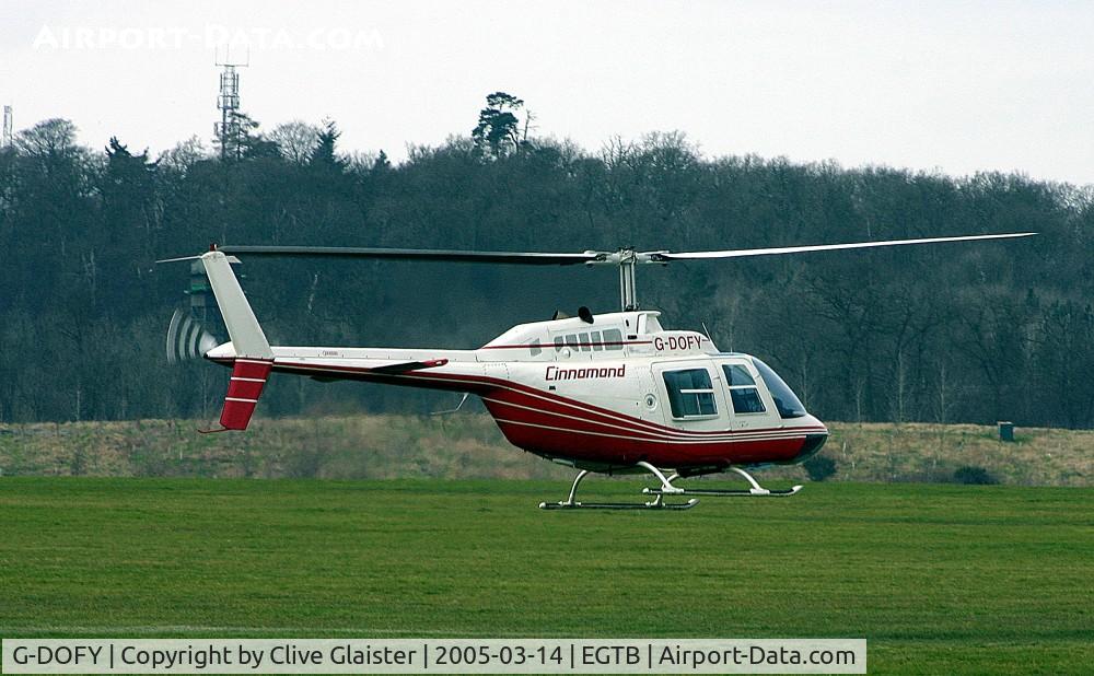G-DOFY, 1983 Bell 206B JetRanger III C/N 3637, Ex: N2283F > G-DOFY - Originally owned to, Air Hanson Sales Ltd in August 1987 and currently with, Cinnamond Ltd since August 1989