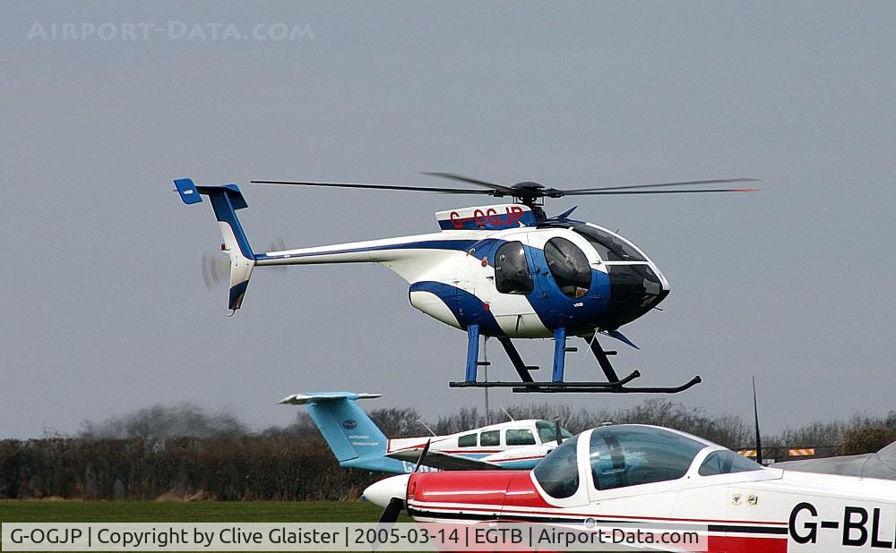 G-OGJP, 1993 McDonnell Douglas MD-500E (369E) C/N 0512E, Ex: N5223X > N685F > G-OGJP - Originally owned to, Motortrak Ltd in January 2001 and currently with, MJ Church (Plant) Ltd since March 2005