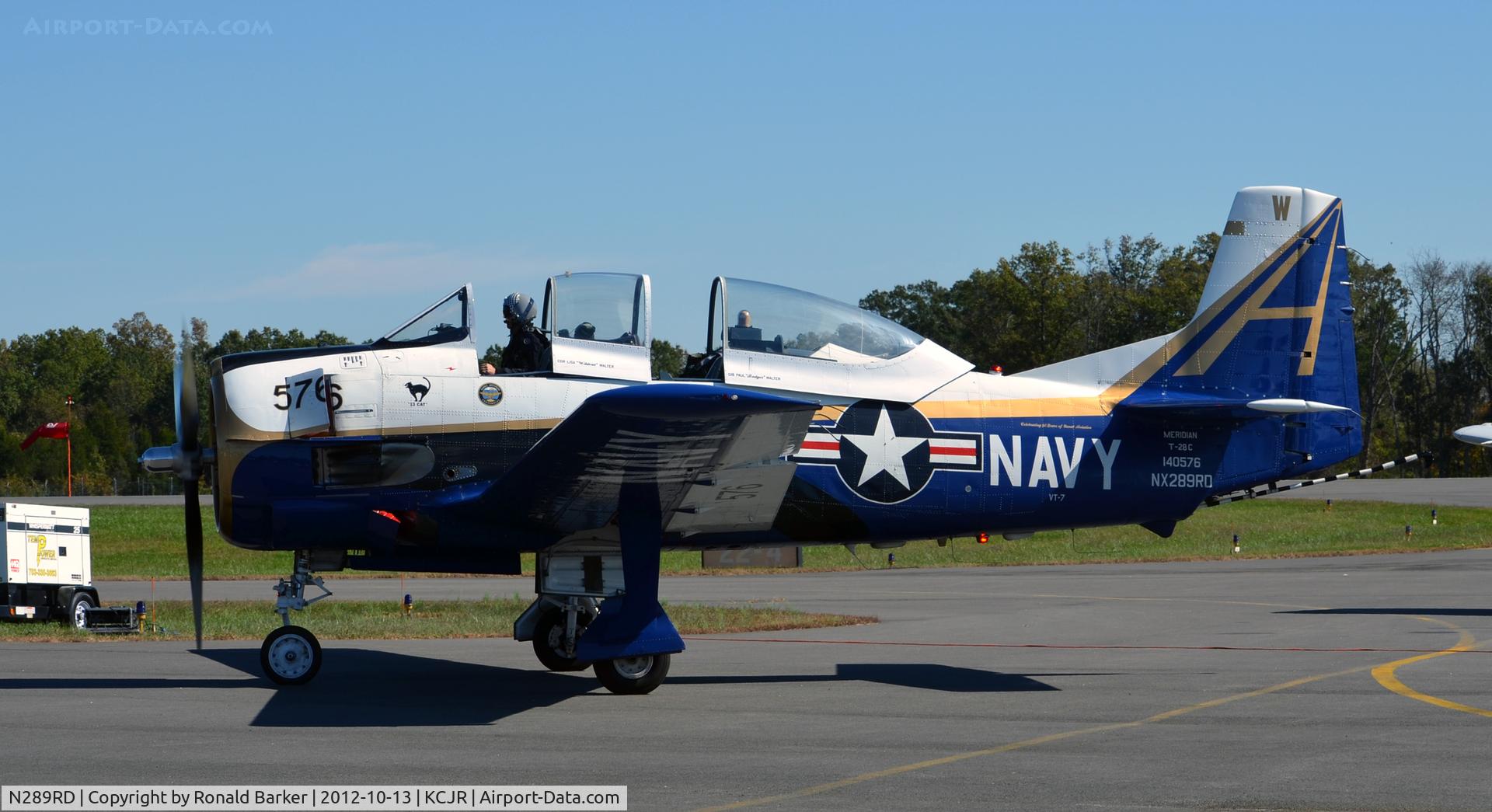N289RD, 1956 North American T-28C Trojan C/N 226-153, Taxi to the ramp - Culpeper Air Fest 2012