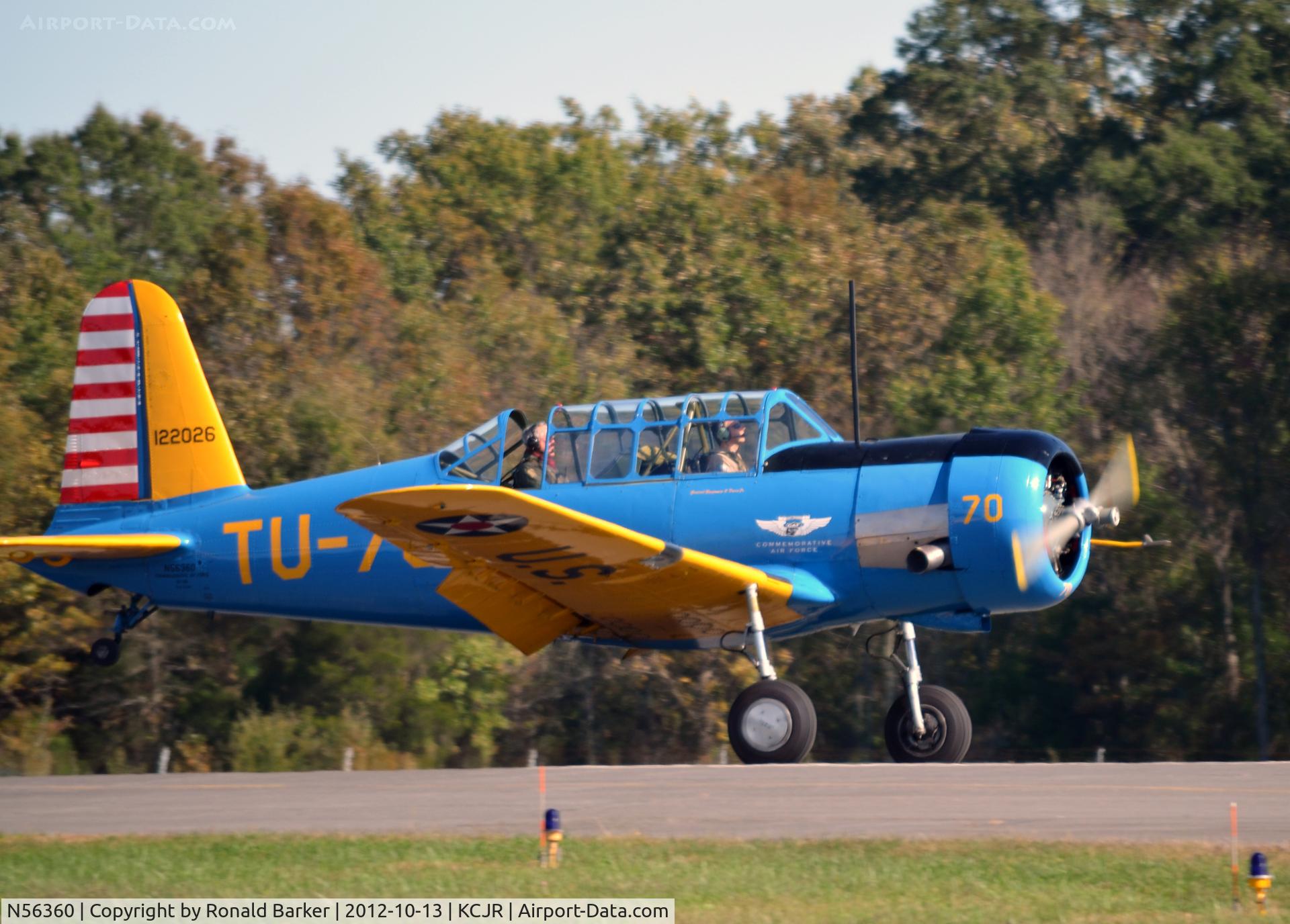 N56360, 1942 Convair BT-13A Valiant C/N 5946, Landing roll - Culpeper Air Fest 2012