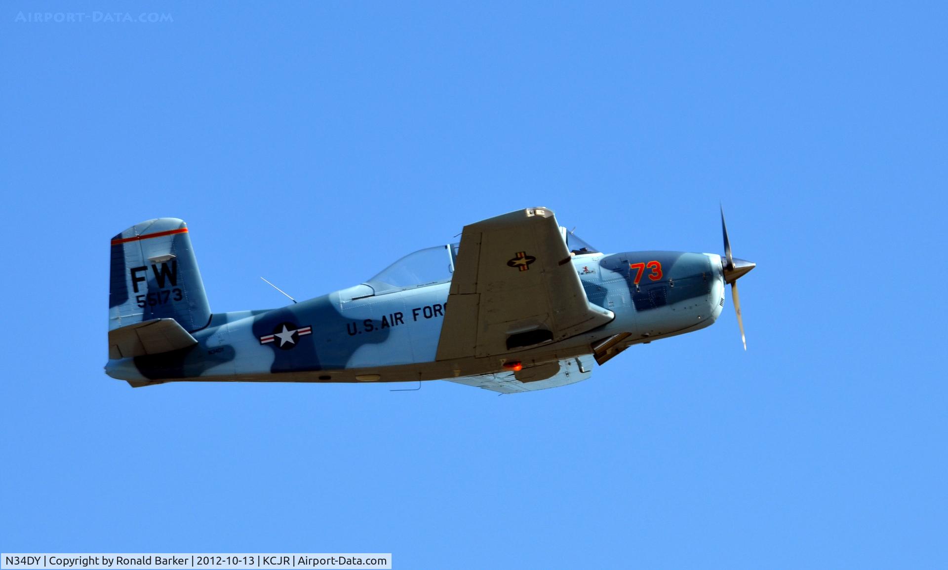 N34DY, 1956 Beech A45 C/N G-730, Takeoff gear up  - Culpeper Air Fest 2012