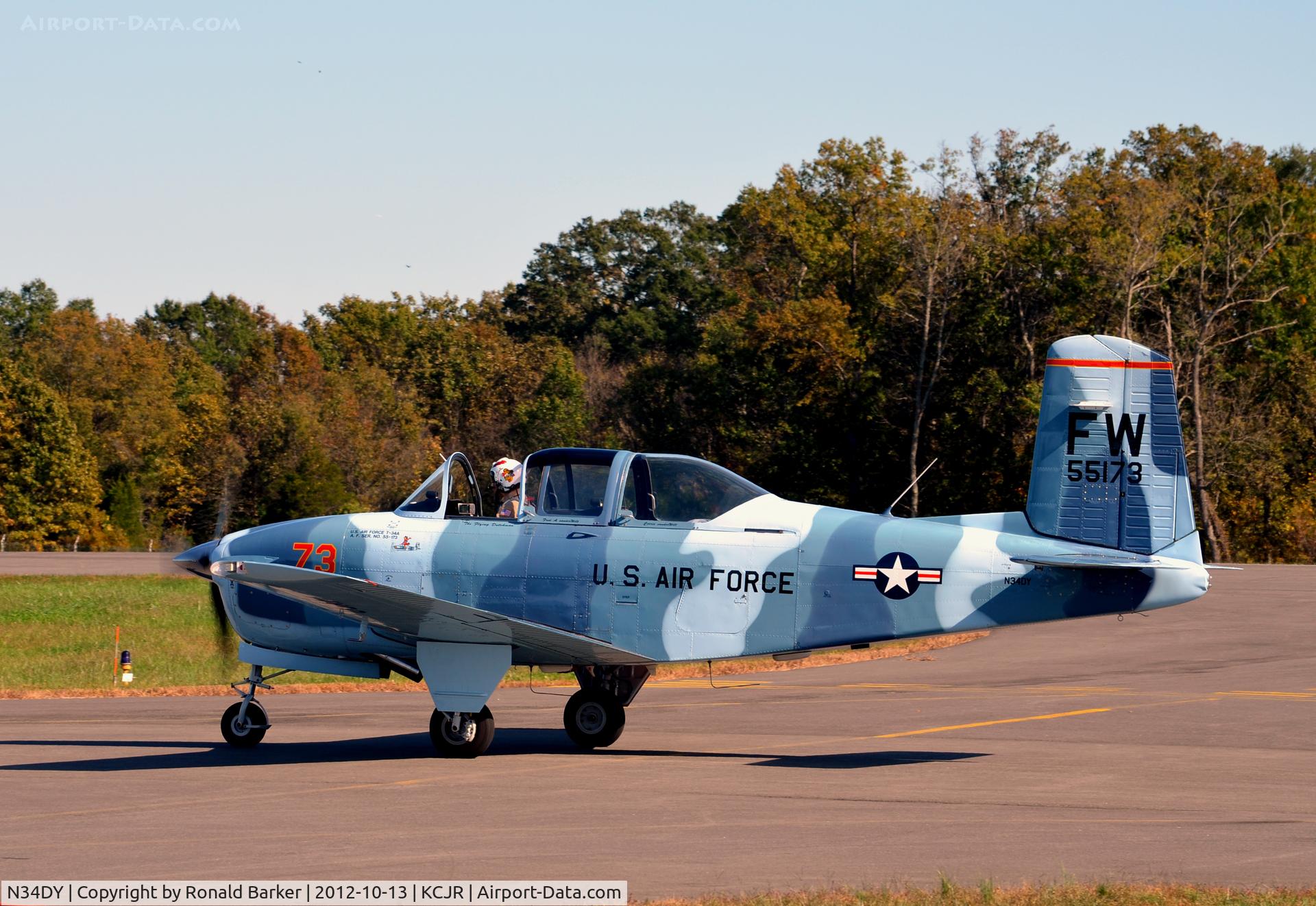 N34DY, 1956 Beech A45 C/N G-730, Taxi to park - Culpeper Air Fest 2012