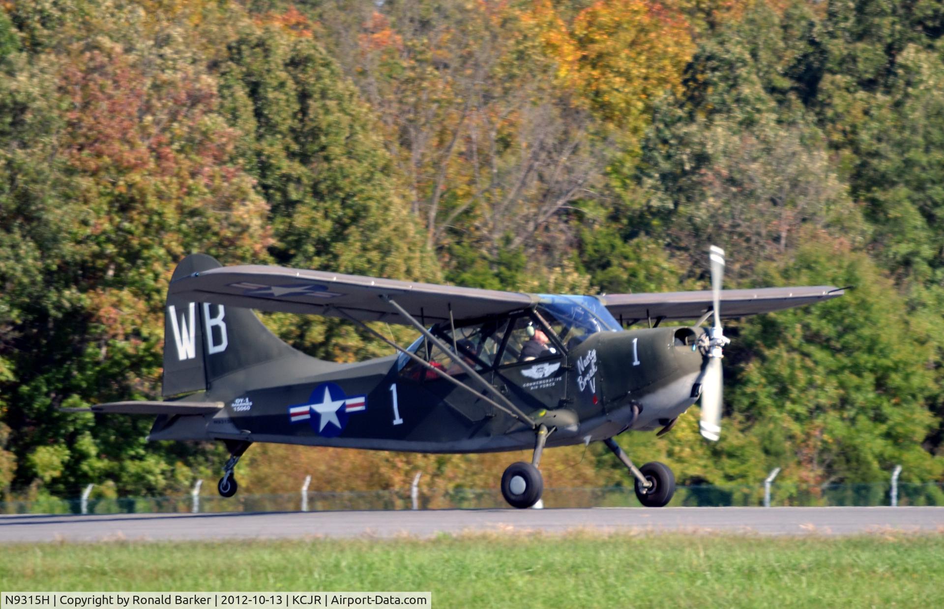 N9315H, 1949 Stinson L-5 Sentinel C/N 4215060, Landing - Culpeper Air Fest 2012
