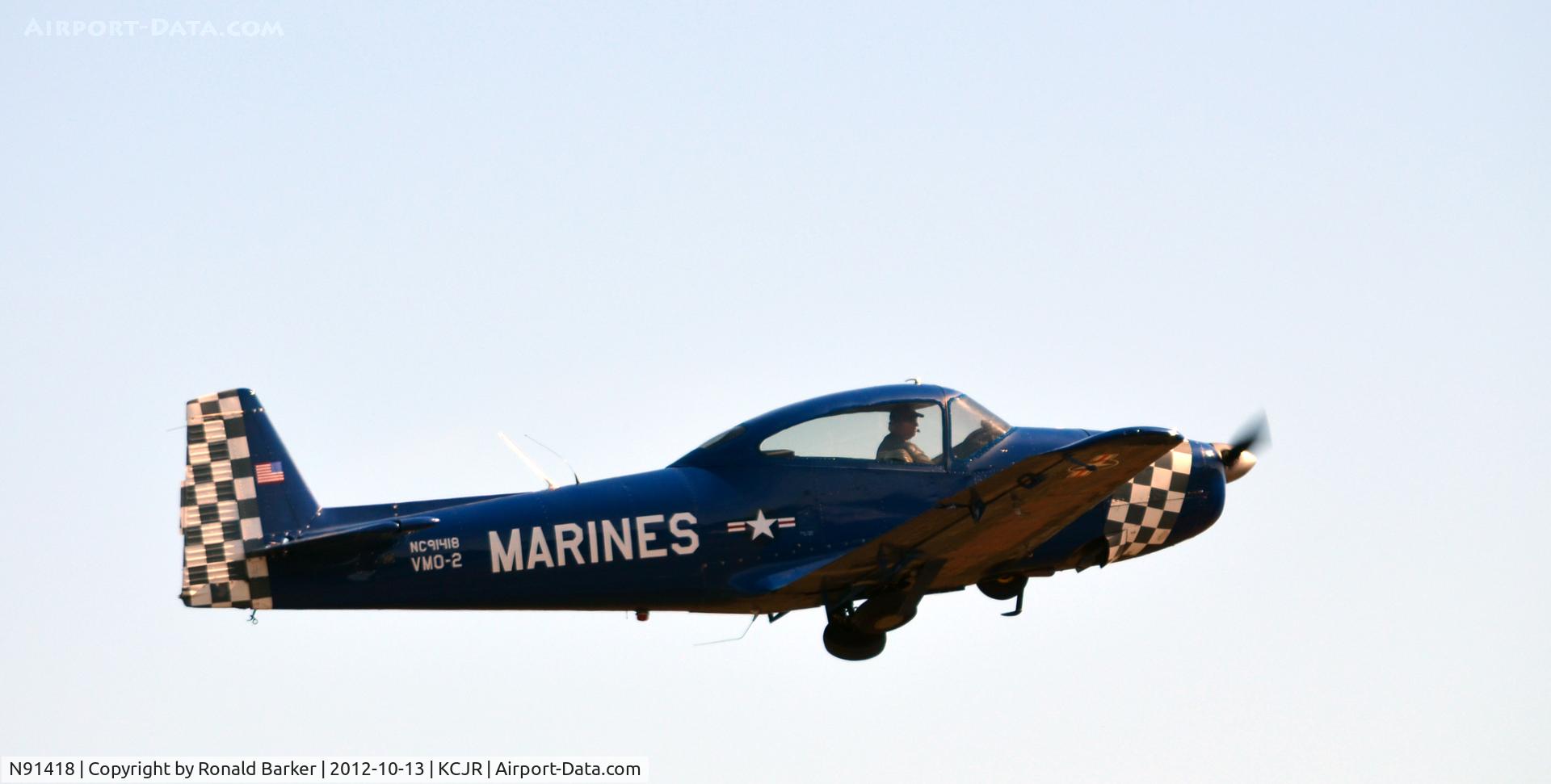 N91418, 1946 North American Navion C/N NAV-4-80, Take off - Culpeper Air Fest 2012