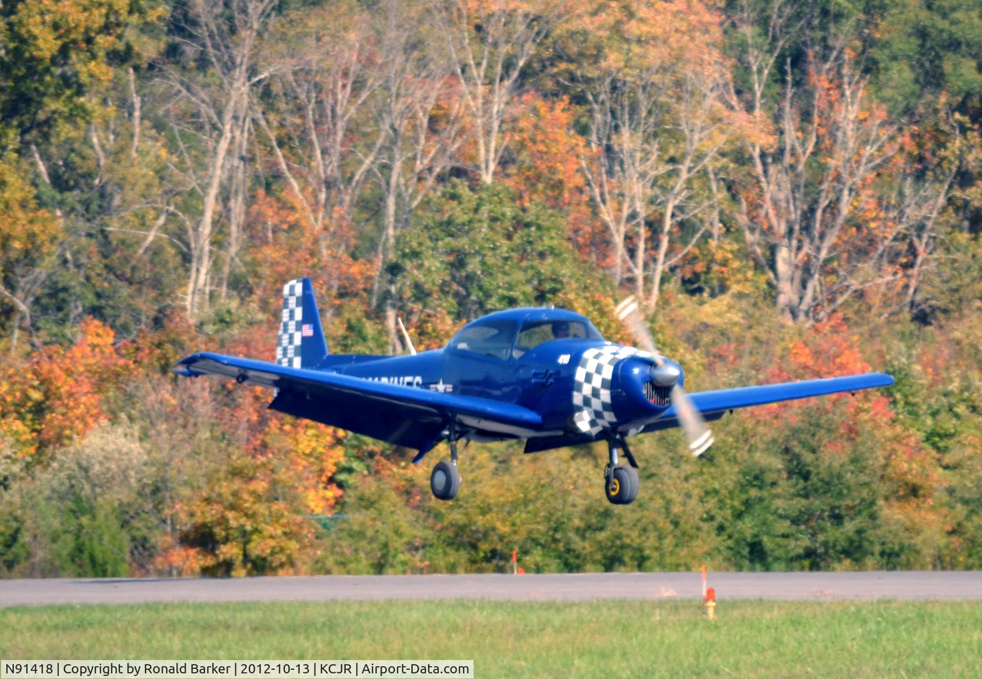 N91418, 1946 North American Navion C/N NAV-4-80, Landing  - Culpeper Air Fest 2012