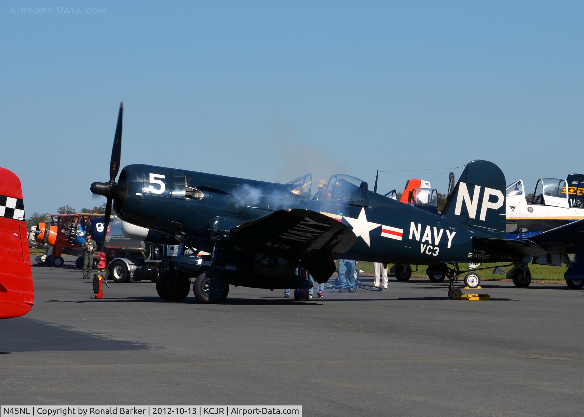 N45NL, 1951 Vought F4U-5NL Corsair C/N 124692, Engine start - Culpeper Air Fest 2012
