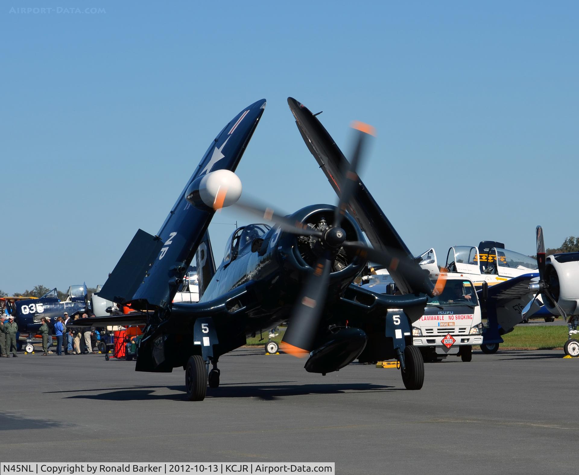 N45NL, 1951 Vought F4U-5NL Corsair C/N 124692, Taxi with folded wings - Culpeper Air Fest 2012