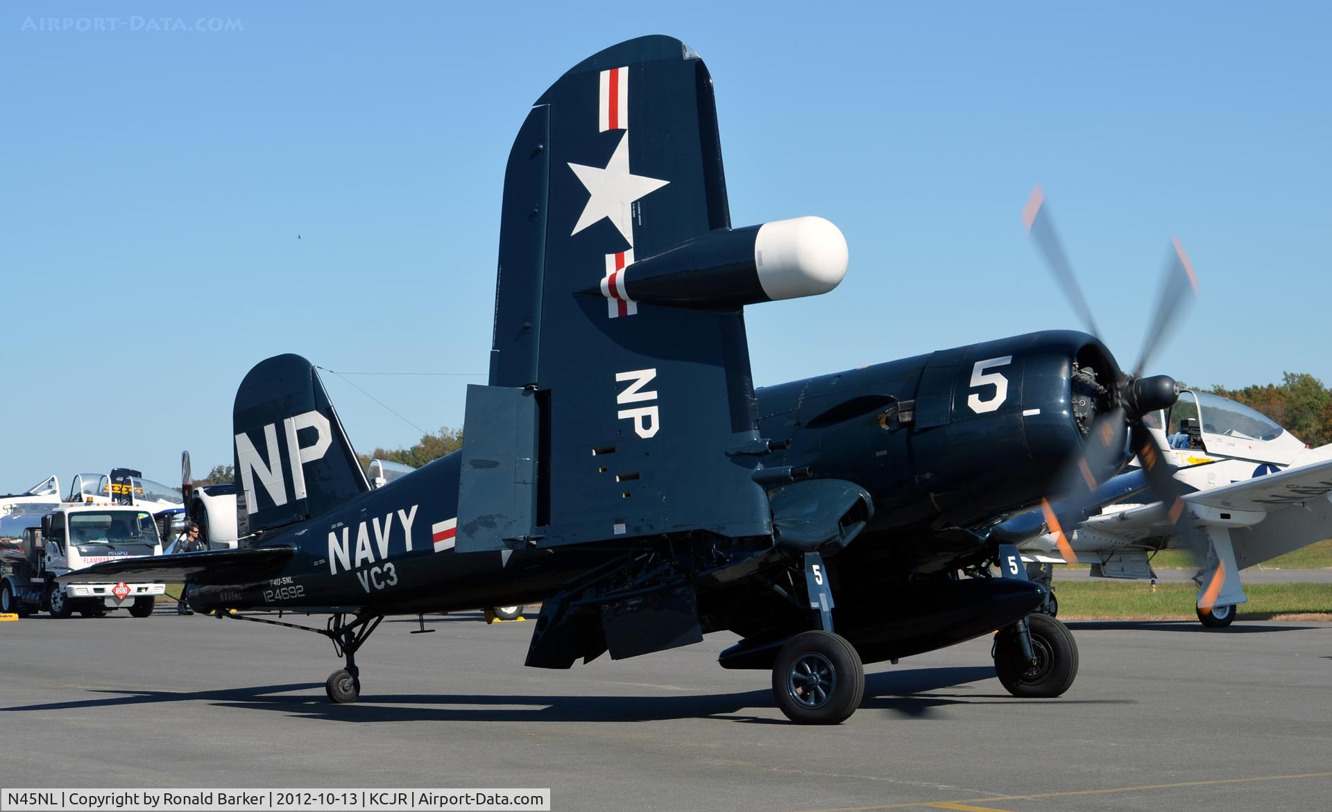 N45NL, 1951 Vought F4U-5NL Corsair C/N 124692, Unfolding wings - Culpeper Air Fest 2012
