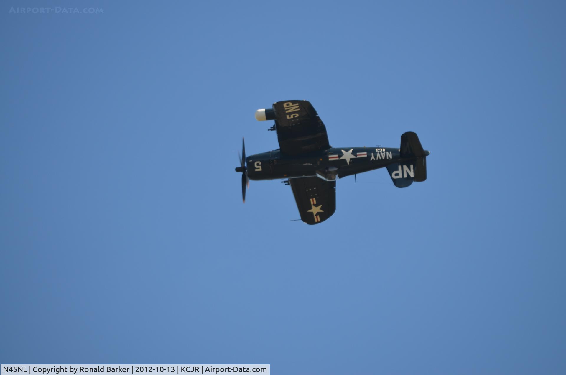 N45NL, 1951 Vought F4U-5NL Corsair C/N 124692, Air show  - inverted - Culpeper Air Fest 2012
