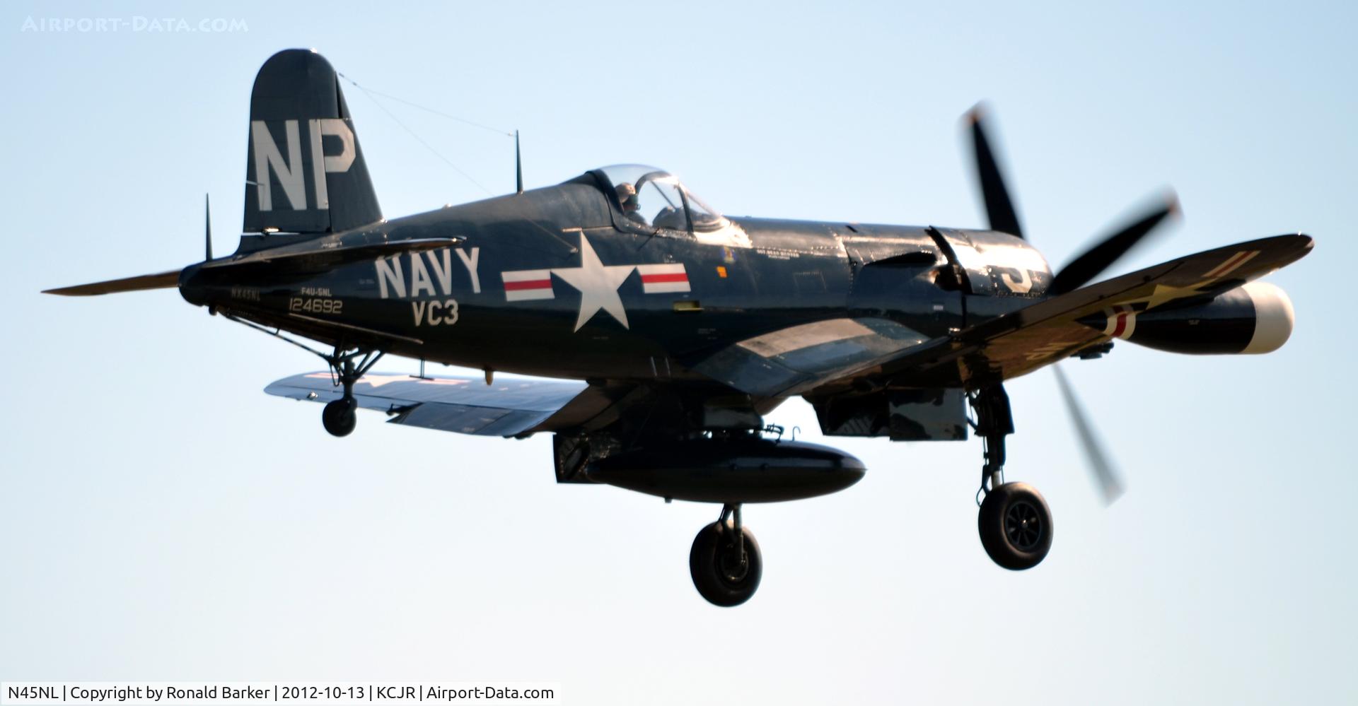 N45NL, 1951 Vought F4U-5NL Corsair C/N 124692, Gear down fly by - Culpeper Air Fest 2012