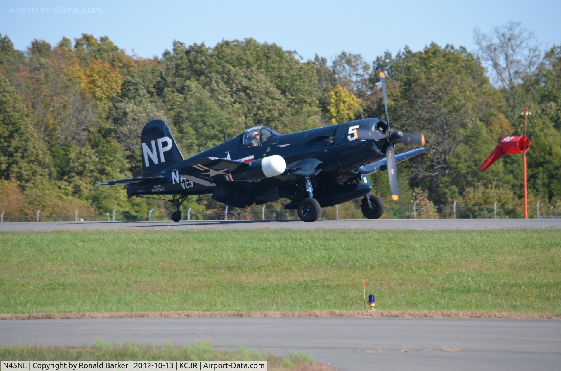 N45NL, 1951 Vought F4U-5NL Corsair C/N 124692, Landing - Culpeper Air Fest 2012