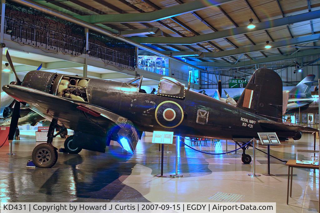 KD431, Goodyear FG-1D Corsair Mk.IV C/N 1871, At the Fleet Air Arm Museum.