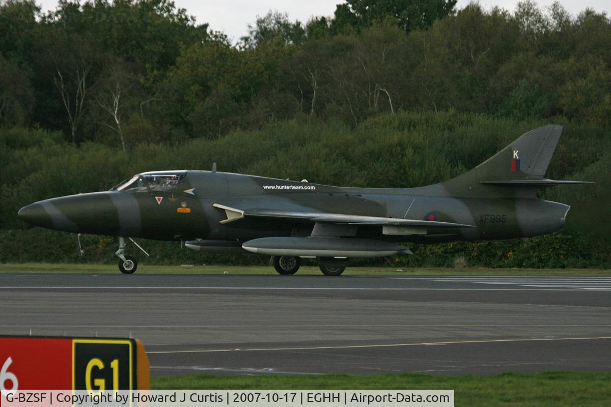 G-BZSF, 1956 Hawker Hunter T.8B C/N HABL-003150, Painted as XF995/K.