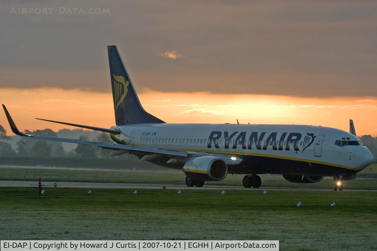 EI-DAP, 2003 Boeing 737-8AS C/N 33551, Ryanair. Sunrise shot.