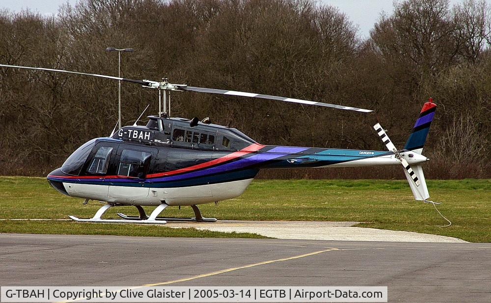 G-TBAH, 1976 Bell 206B JetRanger II C/N 2051, Ex: N9989K > N712WC > N712WG > N315JP > G-OMJB > G-TBAH > N767DV - Originally owned to, Martin Brundle (Overseas) Ltd in April 1989 as G-OMJB and currently with, RB Helicopters Ltd since July 2003 as G-TBAH. To N767DV February 2009