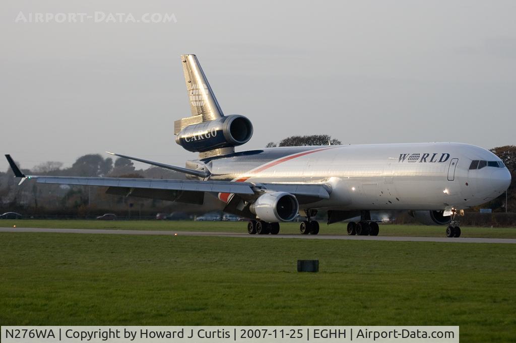 N276WA, 1995 McDonnell Douglas MD-11F C/N 48632, World Airways. Taxiing back after landing.