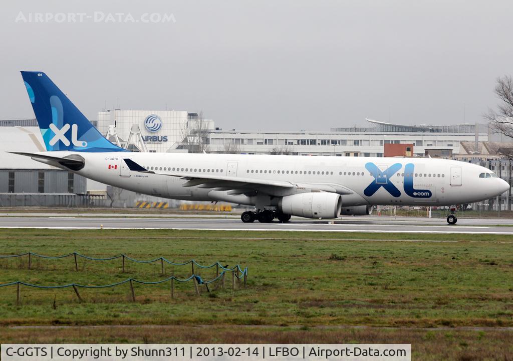 C-GGTS, 1999 Airbus A330-243 C/N 250, Taxiing holding point rwy 32R for departure...