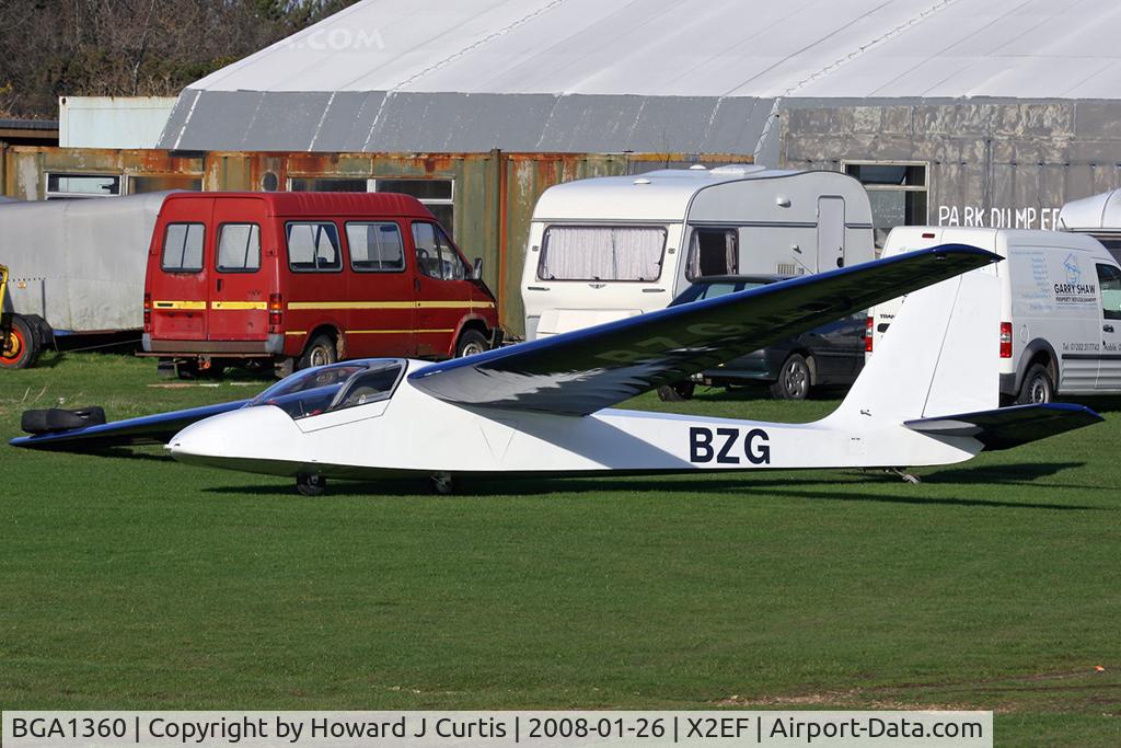 BGA1360, Slingsby T-49B Capstan C/N 1581, At the gliding club field at Eyres Field, Gallows Hill, Dorset. Coded BZG.