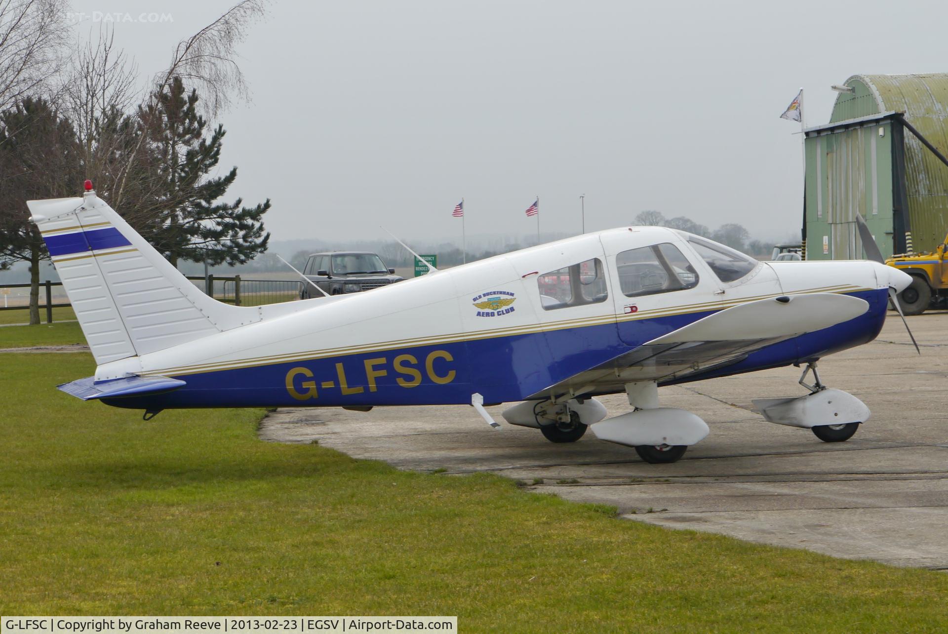 G-LFSC, 1973 Piper PA-28-140 Cherokee Cruiser C/N 28-7425005, Parked at Old Buckenham.