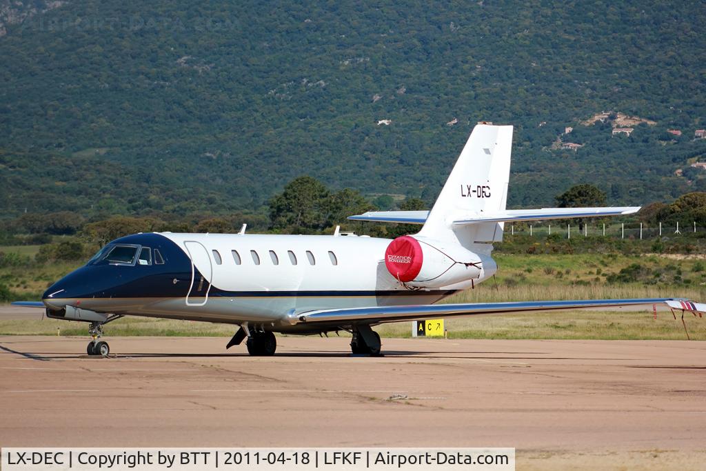LX-DEC, 2008 Cessna 680 Citation Sovereign C/N 680-0253, Parked