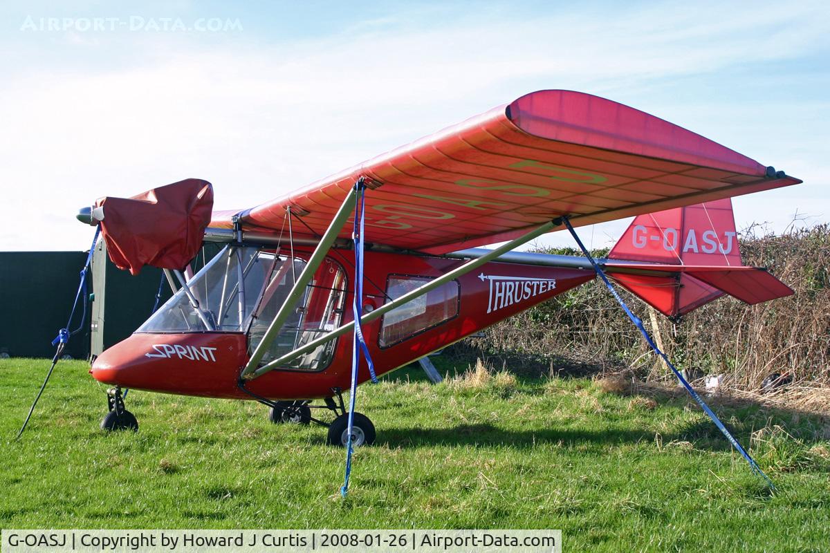 G-OASJ, 2003 Thruster T600N 450 C/N 0037-T600N-090, Privately owned. At the Newton Peveril airstrip, Dorset.