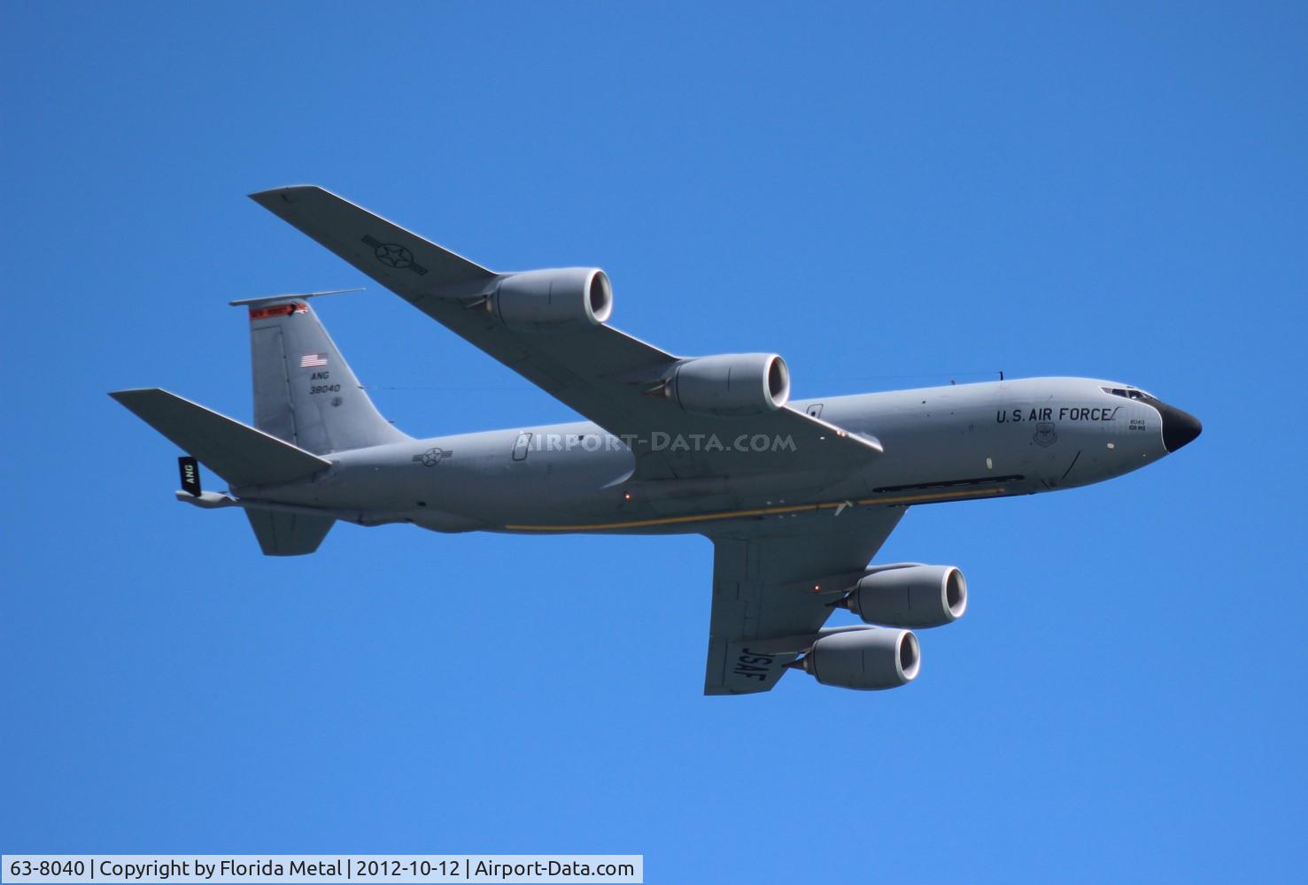 63-8040, 1963 Boeing KC-135R Stratotanker C/N 18657, KC-135R of New Jersey Air National Guard over Daytona Beach