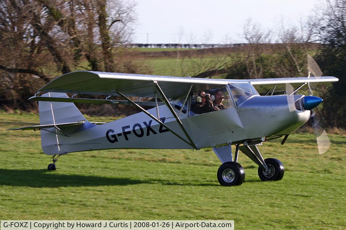 G-FOXZ, 2004 Denney Kitfox C/N PFA 172-11834, Privately owned. Departing from the Newton Peveril airstrip, Dorset.