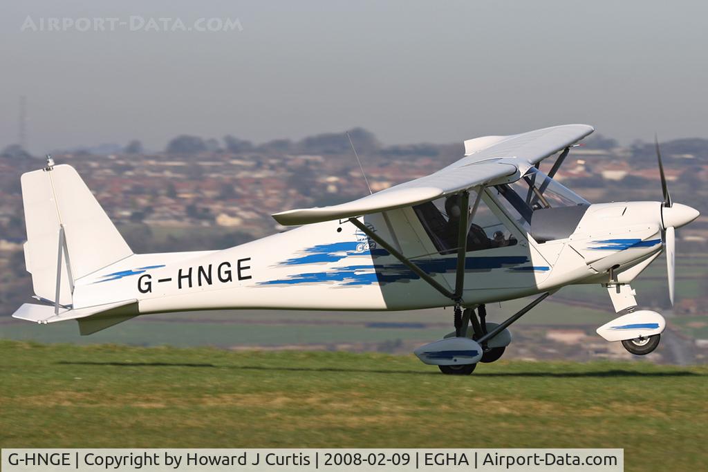 G-HNGE, 2006 Comco Ikarus C42 FB80 C/N 0607-6838, Privately owned. A resident here.