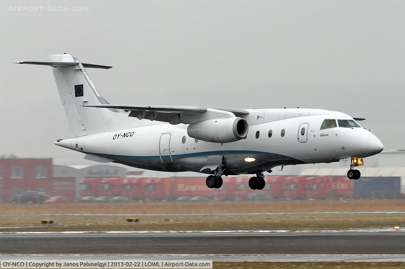 OY-NCO, 2002 Dornier 328-310 C/N 3210, Sun-Air of Scandinavia Farchild Dornier Do 328-310 328JET landing in LOWL/LNZ