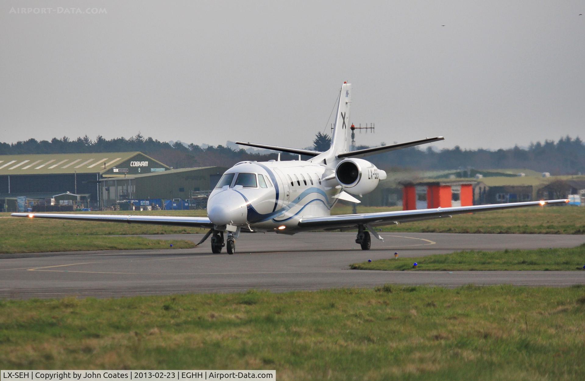 LX-SEH, 2008 Cessna 560XLS Citation Excel C/N 560-5755, Taxiing to depart