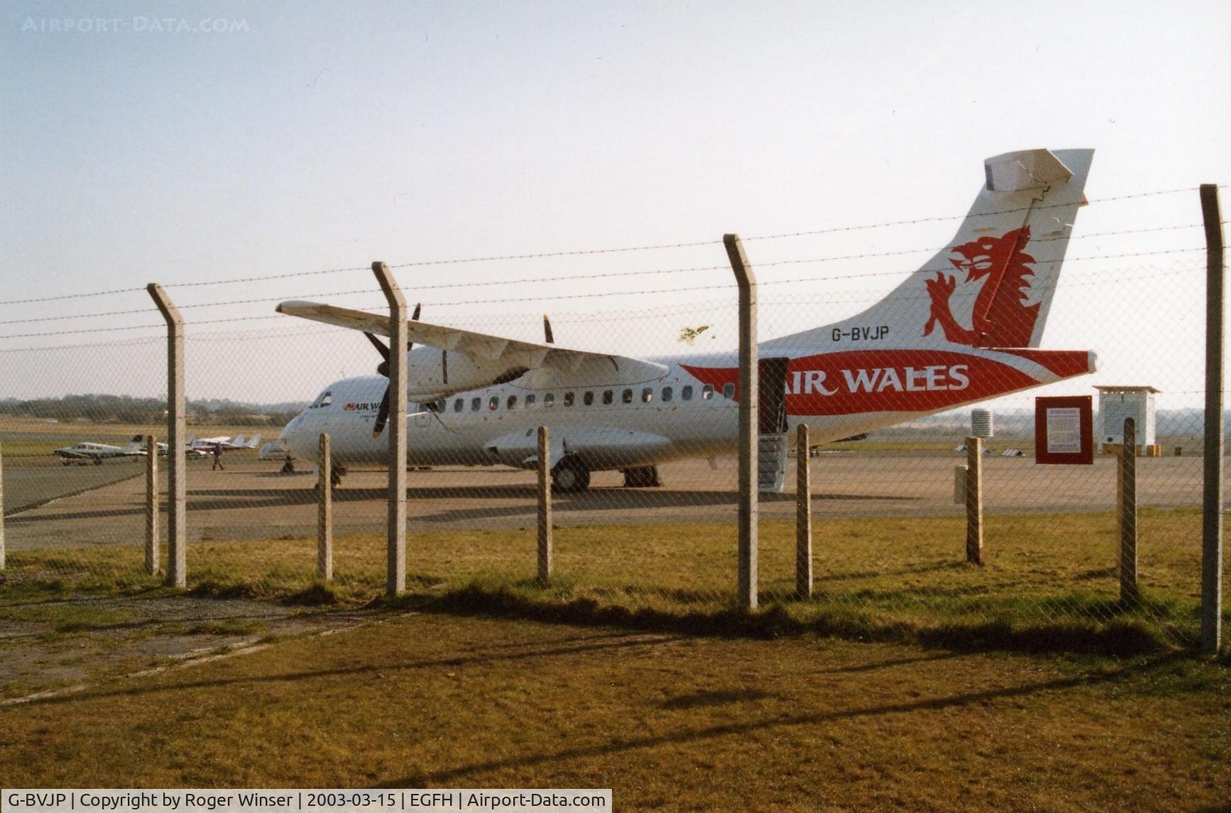 G-BVJP, 1994 ATR 42-320 C/N 371, Through the fence photo of G-BVJP operated by  Air Wales. Re-registered G-TAWE on 17 March 2003.