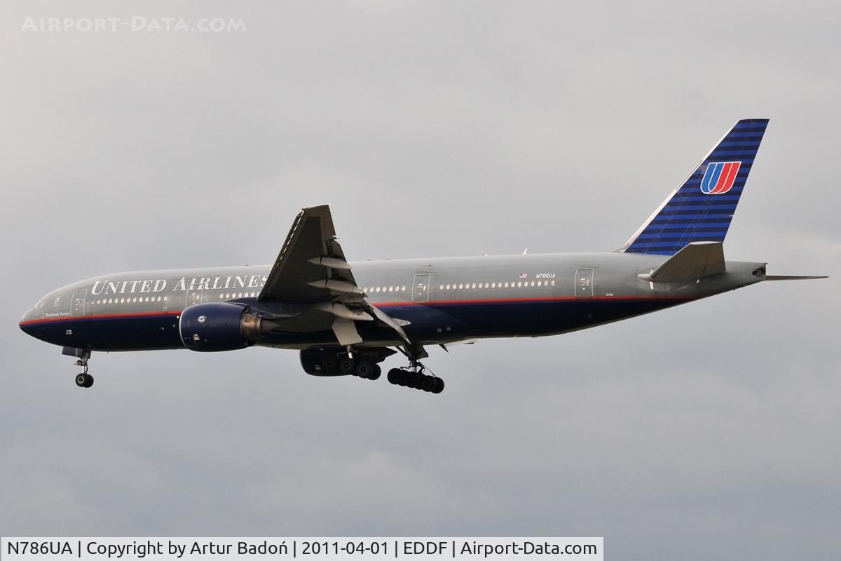 N786UA, 1997 Boeing 777-222/ER C/N 26938, United Airlines