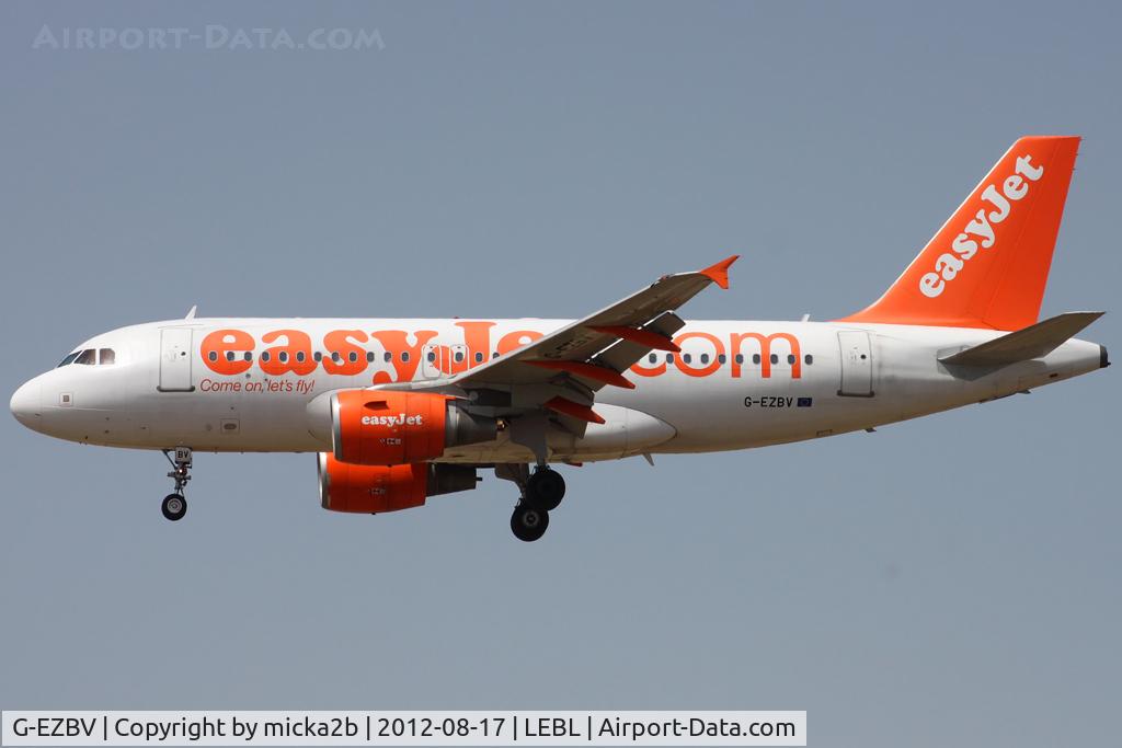 G-EZBV, 2007 Airbus A319-111 C/N 3122, Landing