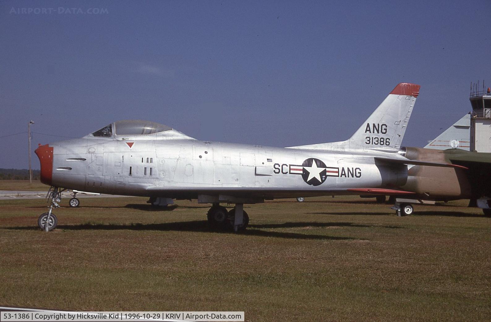 53-1386, 1953 North American F-86H Sabre C/N 203-158, 1953 North American F-86H Sabre