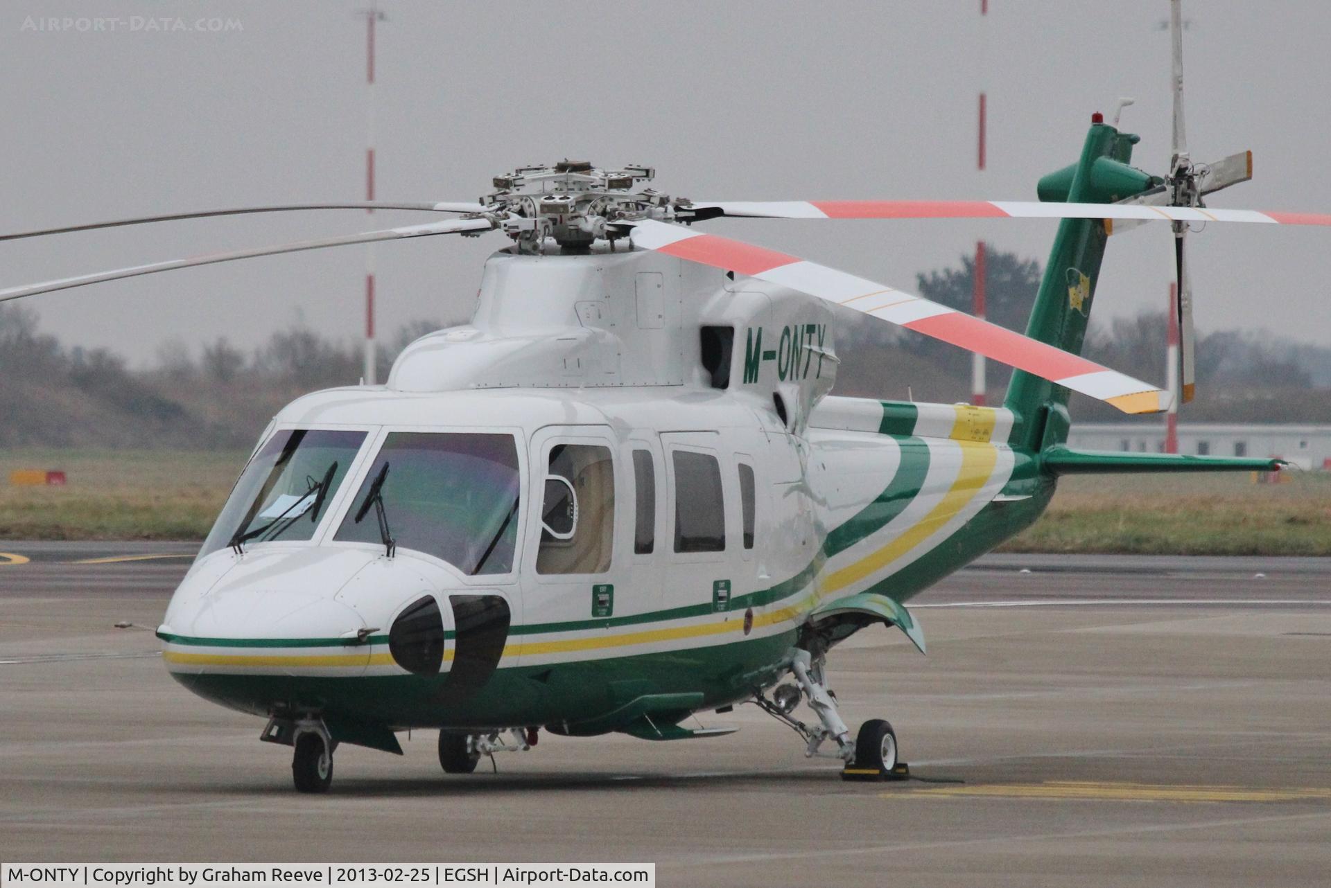 M-ONTY, 2007 Sikorsky S-76C C/N 760696, Parked at Norwich.