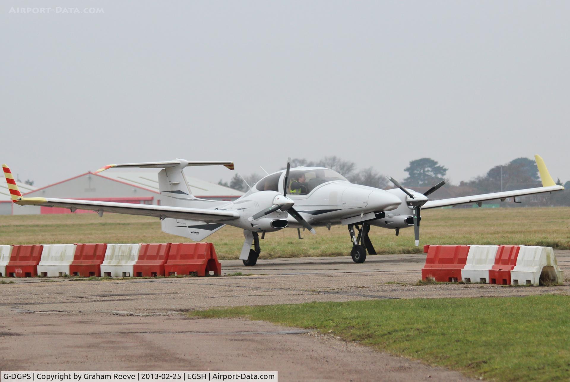 G-DGPS, 2008 Diamond DA-42 Twin Star C/N 42.355, Parked ar Norwich.