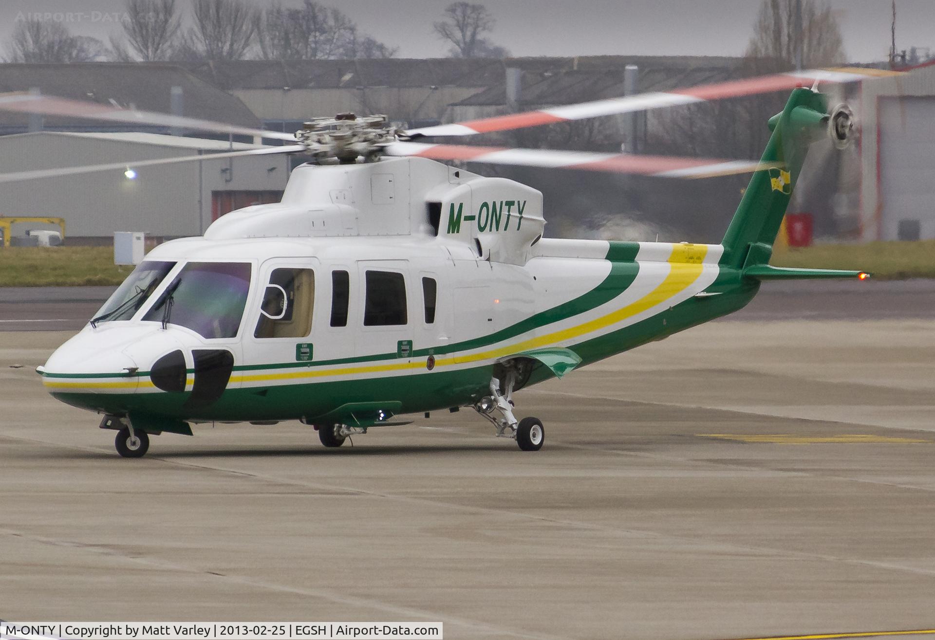 M-ONTY, 2007 Sikorsky S-76C C/N 760696, Departing SaxonAir.