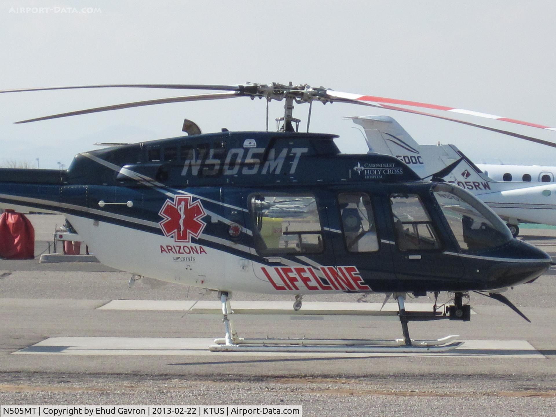 N505MT, 1998 Bell 407 C/N 53307, LifeLine 2 at MedTrans hangar, Tucson AZ