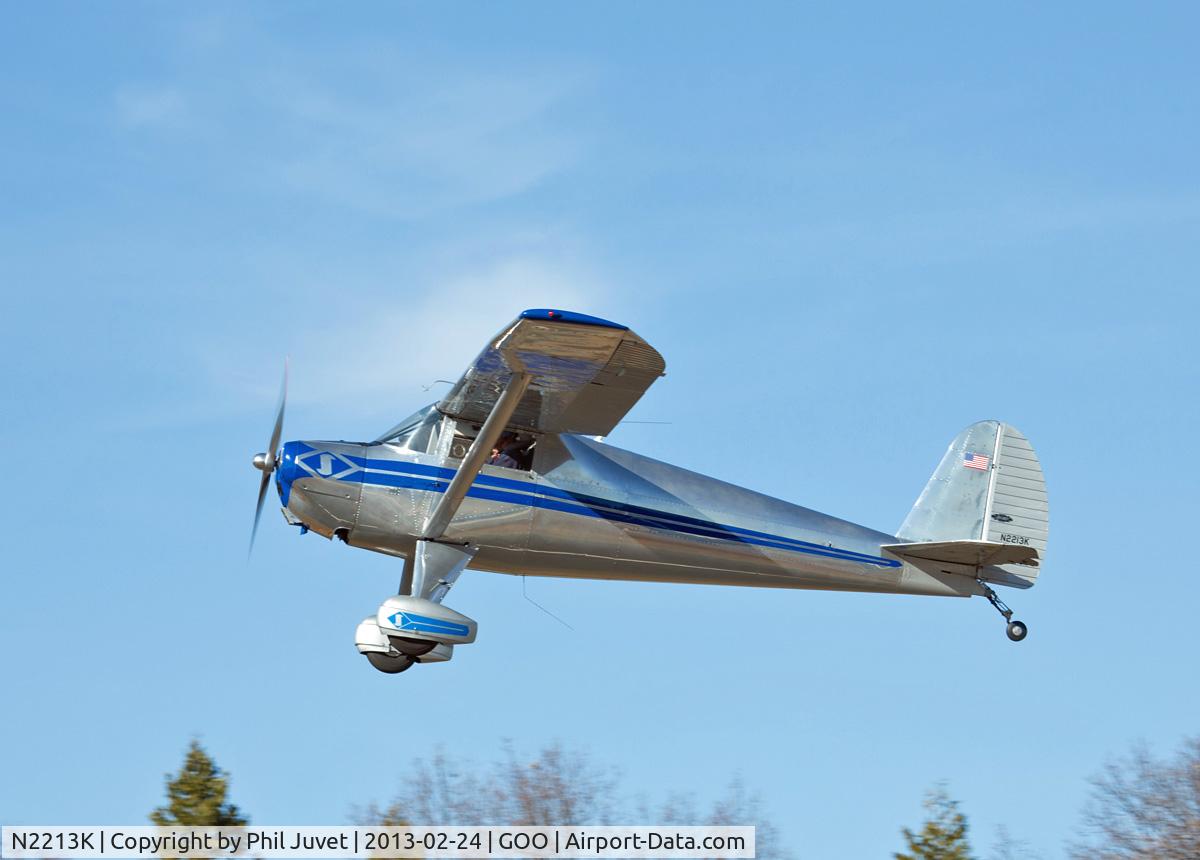 N2213K, 1947 Luscombe 8A C/N 4940, Departing the Nevada County Air Park, Grass Valley, CA.