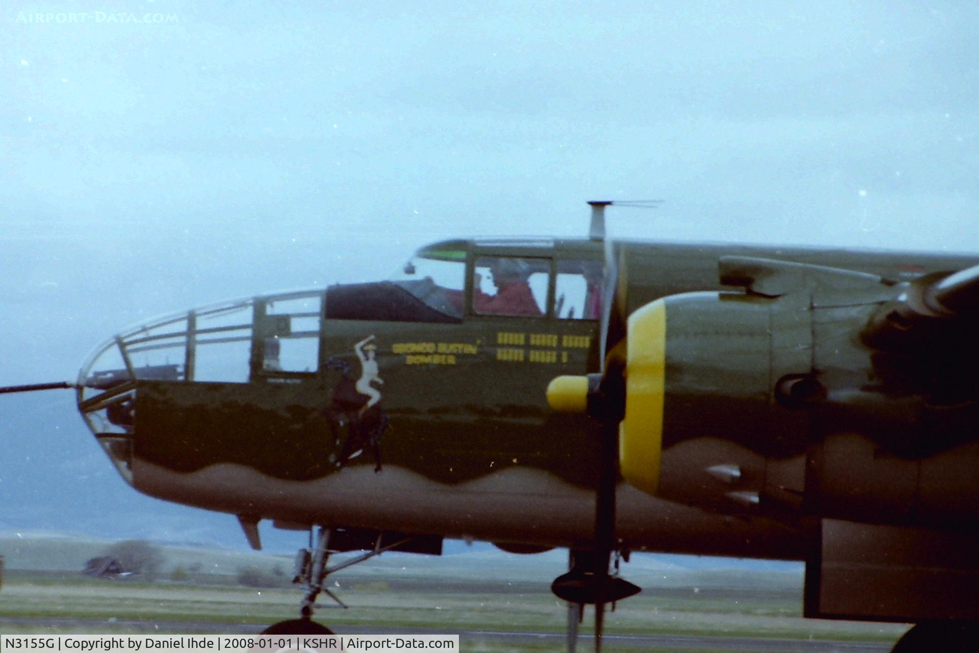 N3155G, North American TB-25N Mitchell C/N 108-34107, B-25 at KSHR around 1983