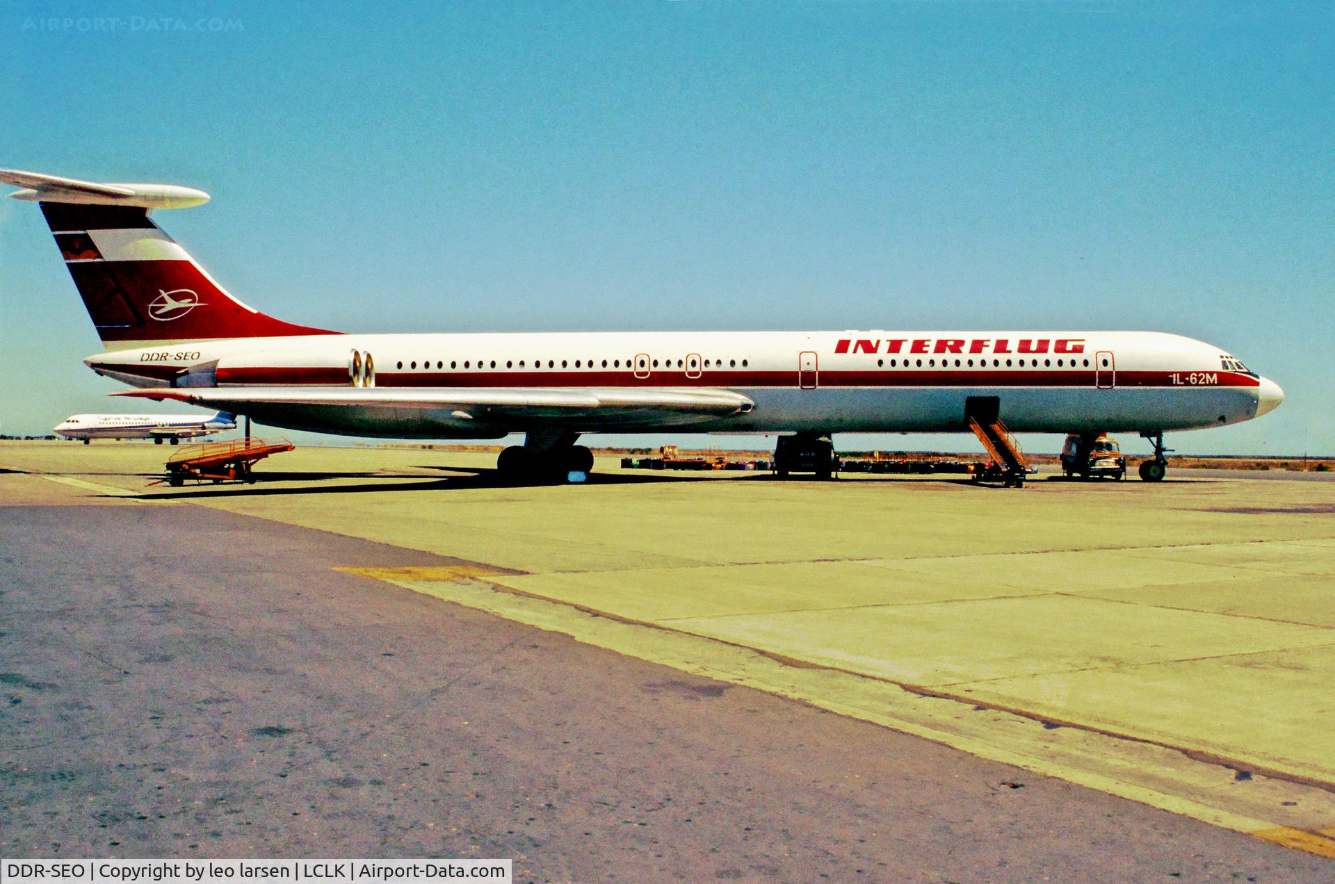 DDR-SEO, 1983 Ilyushin Il-62M C/N 3344833, Larnaca Cyprus 21.4.90