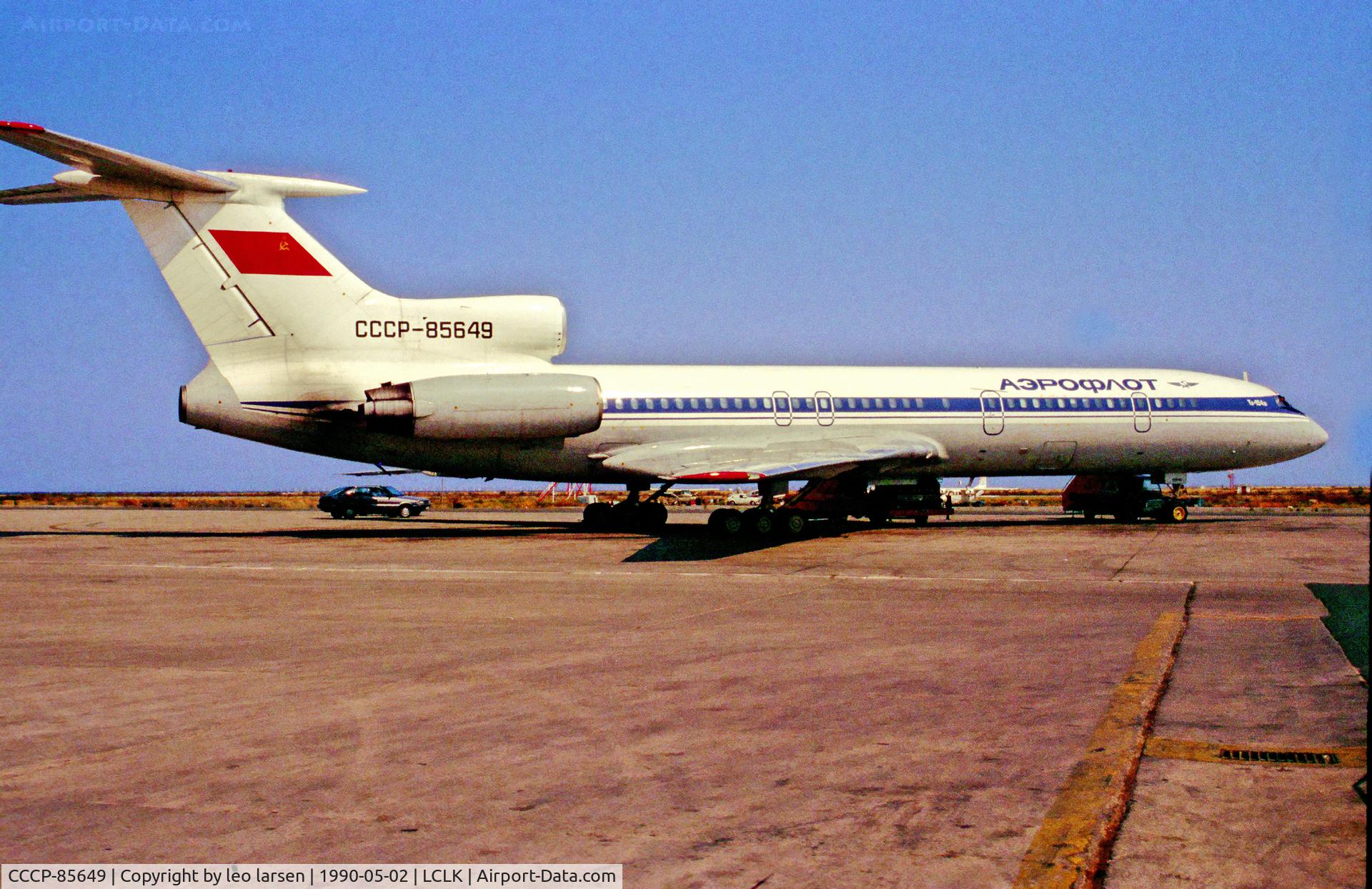 CCCP-85649, 1988 Tupolev Tu-154M C/N 88A787, Larnaca Cyprus 2.5.90