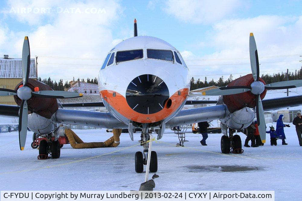 C-FYDU, 1970 Hawker Siddeley HS.748 Series 2A C/N 1694, On the ramp at Whitehorse and open to the public at the 2013 Yukon Sourdough Rendezvous Air Display.