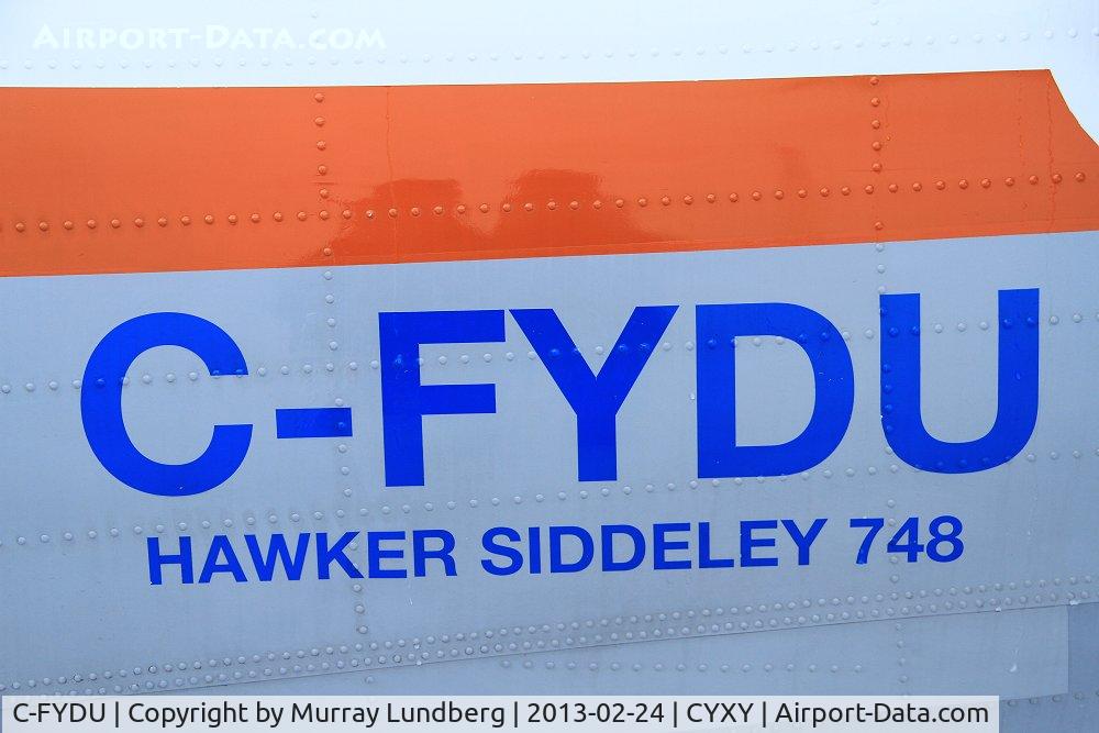 C-FYDU, 1970 Hawker Siddeley HS.748 Series 2A C/N 1694, On the ramp at Whitehorse and open to the public at the 2013 Yukon Sourdough Rendezvous Air Display.