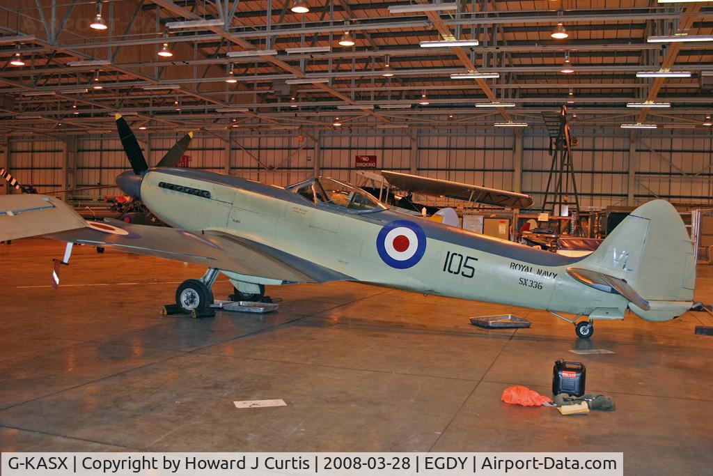 G-KASX, 1946 Supermarine 395 Seafire F.XVII C/N FLWA 25488, SX336/VL. Privately owned.